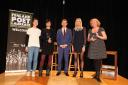 Outgoing Fenland Poet Laureate, judge and co-host Qu Gao, new 2024 Fenland Poet Laureate Hannah Teasdale, His Majesty’s Deputy Lieutenant of Cambridgeshire, Dan Schumann, Fenland Poet Laureate judge and co-host, Cllr Elisabeth Sennitt Clough, and