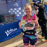 Sarah-Jane after completing the London Marathon.