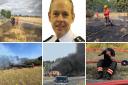 Cambs fire and rescue chief Chris Strickland (top, centre) has described the pressures of a heat wave.