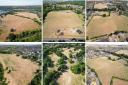 Aerial views of parts of Peterborough as the heatwave begins to bite.