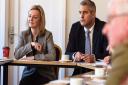 SW Norfolk MP and NE Cambs MP Steve Barclay, in 2016, at a 'summit' to discuss flooding at Welney Causeway and what could be done about it.