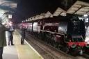 Trainspotters captured the moment the Duchess of Sutherland passed through March railway station.