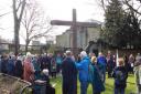 Around 150 people gathered together in the centre of Wisbech to take part in Wisbech Churches Together’s annual Good Friday Walk of Witness