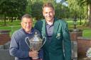 Mens Autumn Open 2023 champion Steve Skoulding with  Men's club captain Andy Hicks.