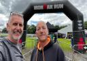 Three Counties Running Club duo Andy Woolley and Arthur Sargeant at the Ironman UK event in Bolton