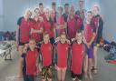 Wisbech swimmers face the camera at the Anglian League gala in Whittlesey