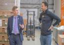 Thomas Robson-Kanu , founder and chief executive of The Turmeric Co, hosts a visit from Mayor Dr Nik Johnson