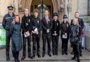 Members of Cambridgeshire Constabulary's volunteer police cadets pictured at a service held by the Road Victim’s Trust in November 2021.