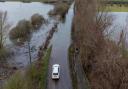 Road closed due to flooding, Sutton Gault, Ely Tuesday 28 December 2021.