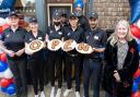 Deborah Slator (far right) with the team from the new Domino's store which has opened in Whittlesey.