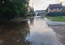 Burwell resident Tracy Hilborn took this photo of flooding near the sports centre this morning. 