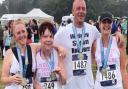 Sue Spears with stepson Mark, Tracey Willis and Mel Howard after completing the Sandringham 10k.