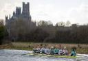 Cambridge University Boat Club women's crew train on the River Great Ouse near Ely.