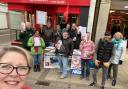 Save our QEH campaigners out in Wisbech collecting signatures for Mr Barclay's Valentine's card.