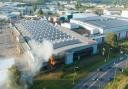 A drone image of the fire at Sainsbury's in King's Lynn