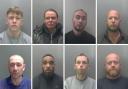 Some of the faces of the criminals jailed in Cambridgeshire this month.