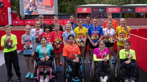 Wisbech Standard: Chloe Lewis, of March, won gold in the under 17s women’s wheelchair race at the London Mini-Marathon. Wisbech Standard: Chloe Lewis, of March, won gold in the under 17s women’s wheelchair race at the London Mini-Marathon.