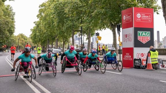 Wisbech Standard: Chloe Lewis, of March, won gold in the under 17s women’s wheelchair race at the London Mini-Marathon. Wisbech Standard: Chloe Lewis, of March, won gold in the under 17s women’s wheelchair race at the London Mini-Marathon.