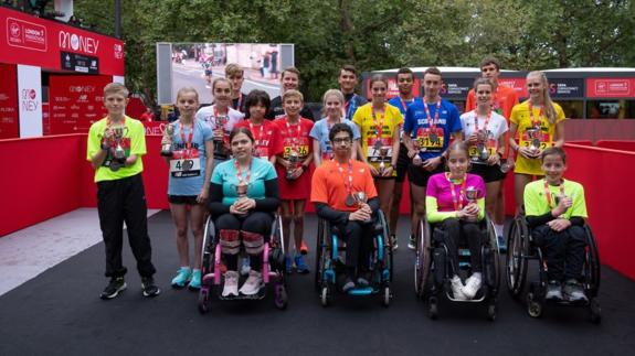 Wisbech Standard: Chloe Lewis, of March, won gold in the under 17s women’s wheelchair race at the London Mini-Marathon. Wisbech Standard: Chloe Lewis, of March, won gold in the under 17s women’s wheelchair race at the London Mini-Marathon.