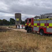 Cambridgeshire Fire and Rescue Service attend a deliberate fire on Edison Bell Way in Huntingdon on August 23