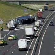 A14 crash today. Drivers asked to find alternative routes whilst road is cleared.