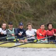 Cambridge crew in action today ahead of Boat Race tomorrow