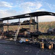 The A14 was closed in both directions this morning (Tuesday March 15) after a lorry caught fire.