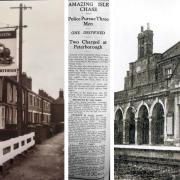 March in 1970 (left) a newspaper report of a car chase that ended in a drowning and a rail station you might recognise (right).