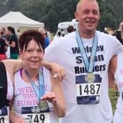Sue Spears with stepson Mark, Tracey Willis and Mel Howard after completing the Sandringham 10k.