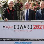 Project EDWARD, which aims to promote and educate road safety across Europe, came to Ely. Cambridgeshire police and crime commissioner Darryl Preston (centre) was pleased with the event.