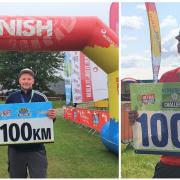 Nick Winterton (pictured) at the finish line of his ninth and tenth 'ultra-challenge' hikes in the Lake District and Yorkshire.