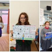 Year six pupils Keira Ridgway (left), Wiktoria Rozek (middle) and Lily Brand (right) won the 'Stop Loan Sharks Project' competition, each receiving a £100 Amazon gift voucher.