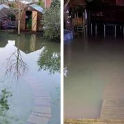 Rob Stevens' garage, office and garden flooded in 2014, before his garage was flooded again at Christmas 2020.