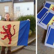 James Bowman and the Fenland Flag he conceived. It has now won the backing and support of East Cambridgeshire District Council.