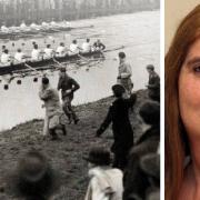 Cllr Alison Whelan who has asked Boat Race organisers to consider bringing the event back to Ely. The race would commemorate 80 years since it was staged here in 1944 (left) and be a thanks to the city for staying away in 2021.