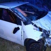 The driver of a Citroen was arrested for suspected drink driving following a crash on the A141 Chatteris bypass.