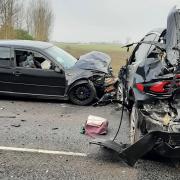Police have released images from this morning's collision on the A47 between Thorney Toll and Guyhirn.