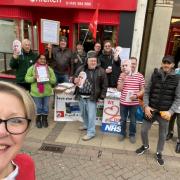 Save our QEH campaigners out in Wisbech collecting signatures for Mr Barclay's Valentine's card.