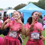 Gaby and Teni braved the cold and mud for charity.