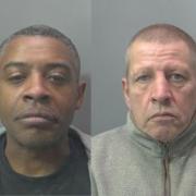 Norman Hitchings and Christopher Griffiths have been jailed for kidnapping and robbing two construction workers after luring them to a remote location and forcing them to hand over £77,000.