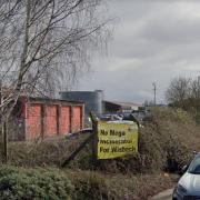 Algores Way - sign showing opposition to Wisbech incinerator