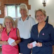 Chris Young, left, Ladies Captain Sylvia Illsley (middle) and Angela Mander.