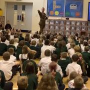 Major Anthony Gleave leads careers assembly