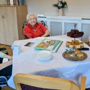 Care home residents at the first dementia café