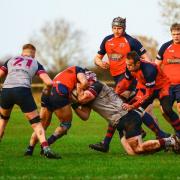 Flanker Ethan Garford showing his grit in defence.