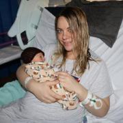 Jaclyn Pearce with her Christmas Day baby Leonard