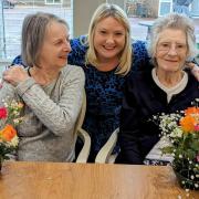 Flower arranging at Hickathrift House Care Home