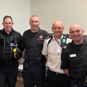 Wisbech neighbourhood police, paramedics from the East of England Ambulance Service and local firefighters attended the Walsoken Village Hall coffee morning on Tuesday March 5.