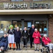 Hickathrift House residents at Wisbech Library.
