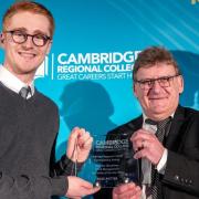 Business disciplines (HR & Management) Apprentice of the Year 2024 Fenland District Council’s Ross Potter with Mark Robertson Cambridge Regional College (CRC) principal.